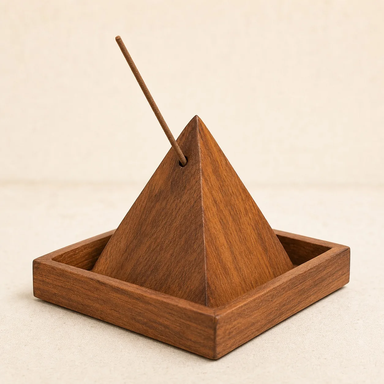 Wooden Pyramid Incense Box