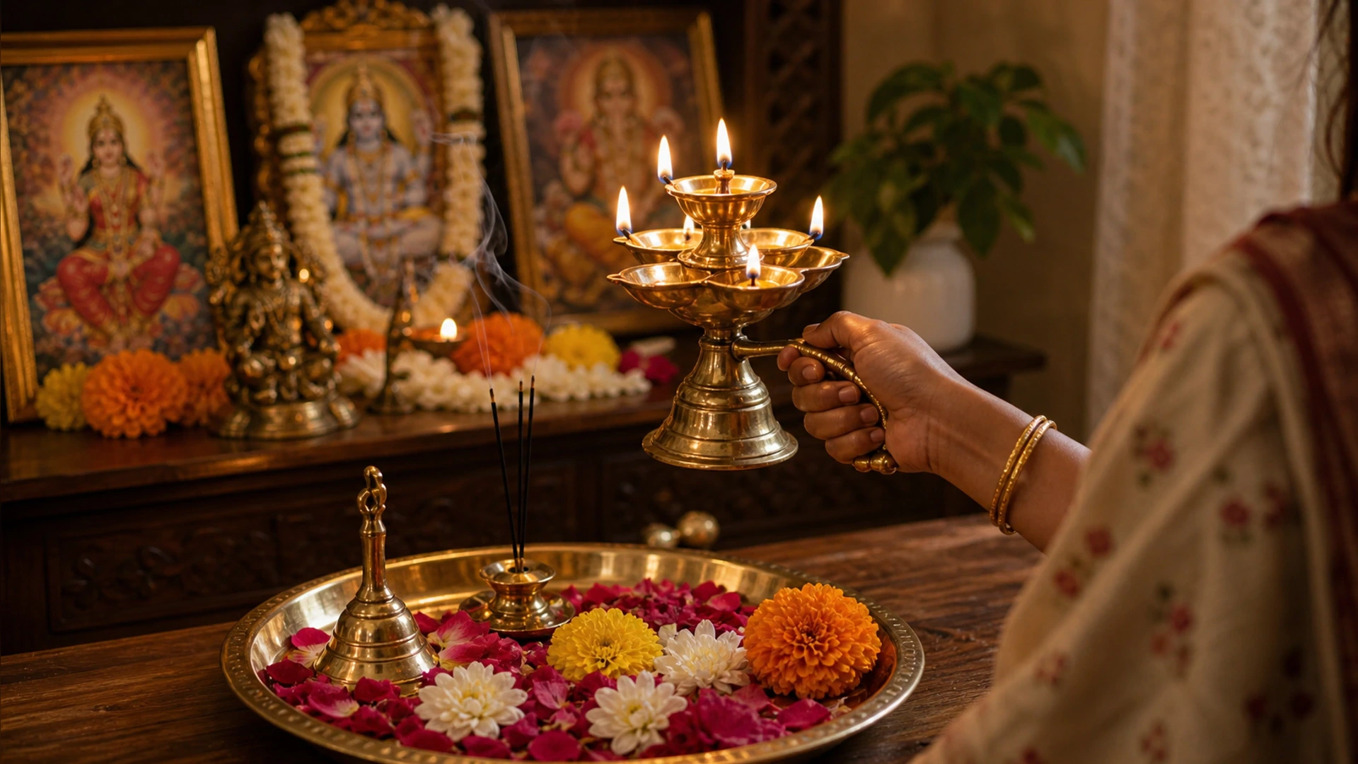 आरती का अर्थ, विधि और पूजा सामग्री मुख्य चित्र