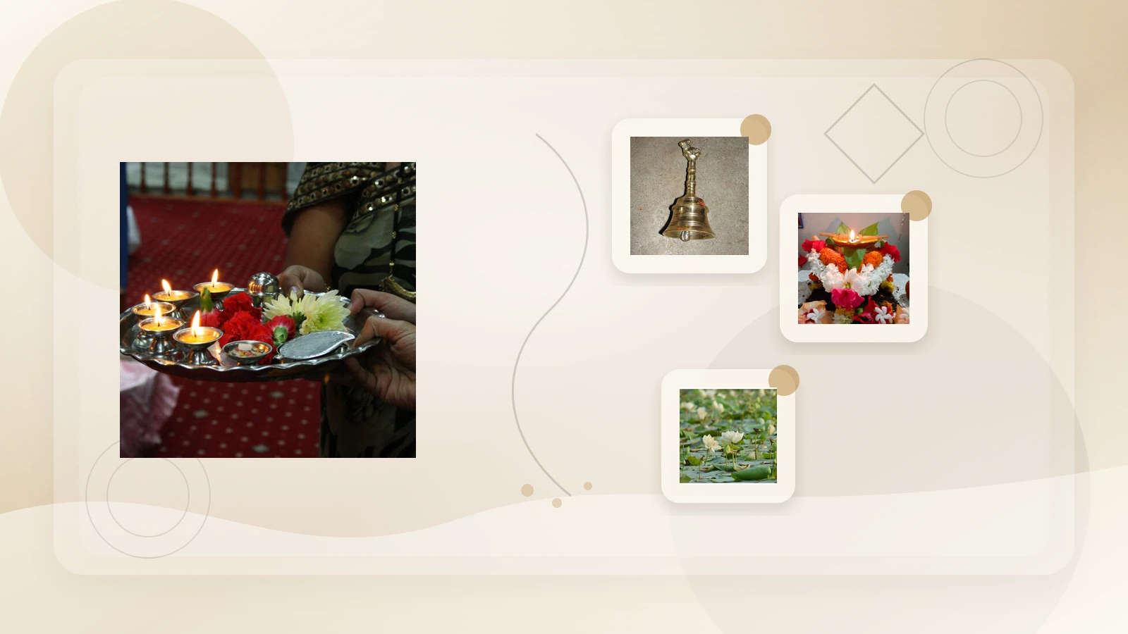 Puja thali with core samagri for home worship