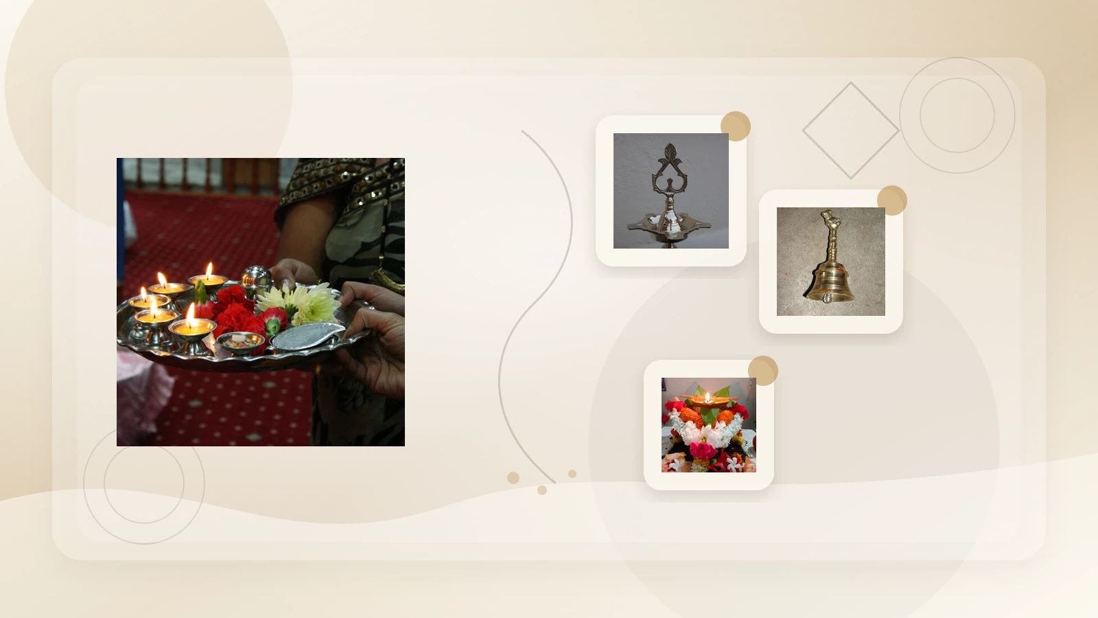 Puja thali with core samagri for home worship