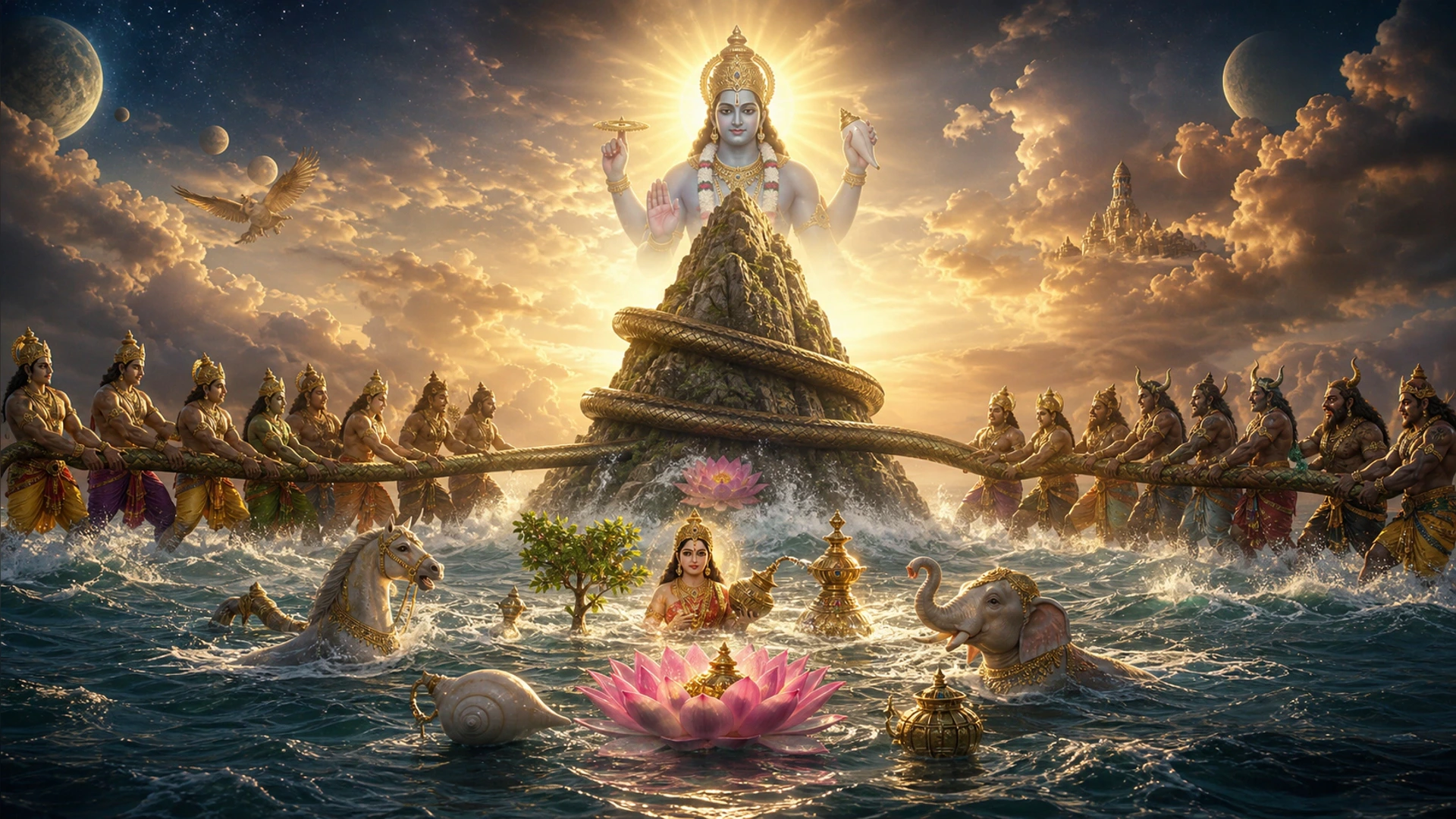 Samudra Manthan Story: Meaning, Devas, Asuras, Amrita, and Festival Links hero image