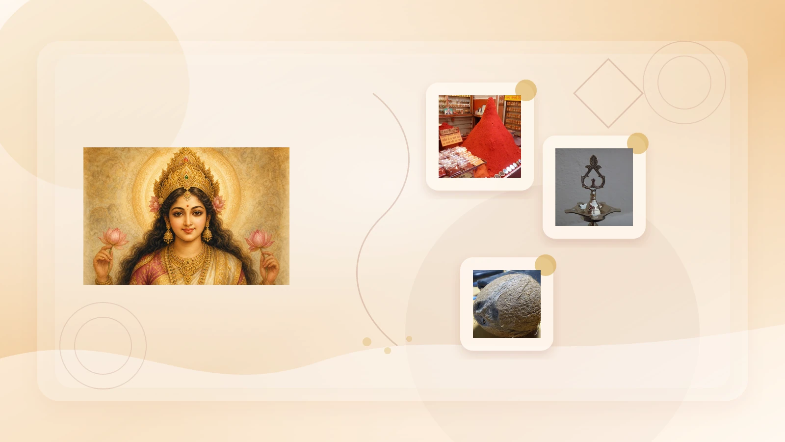 Goddess Lakshmi devotional illustration for Lakshmi and Diwali puja